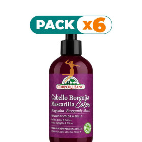 Pack 6x MASCARILLA PARA CABELLO BORGOÑA 280ML CORPORE SANO