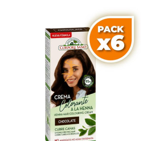 Pack 6x CREMA COLORANTE A LA HENNA COLOR CHOCOLATE 80ML CORPORE SANO