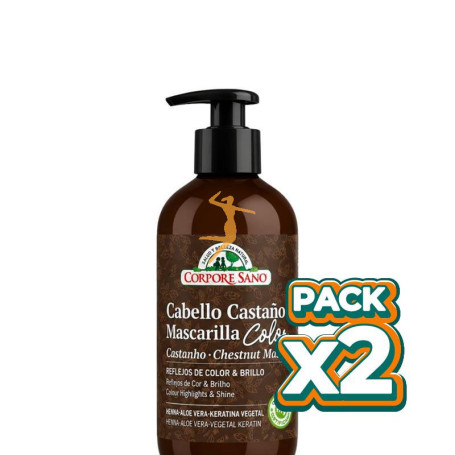 Pack 2x MASCARILLA PARA CABELLO CASTAÑO 280ML CORPORE SANO