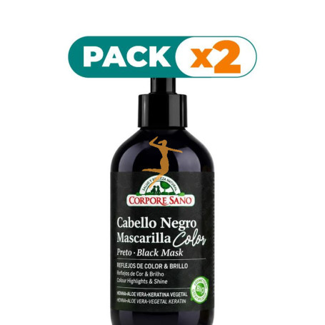 Pack 2x MASCARILLA PARA CABELLO NEGRO 280ML CORPORE SANO