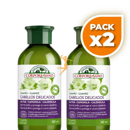 Pack 2x CHAMPÚ DE CAMOMILA CABELLOS DELICADOS 300+300ML CORPORE SANO