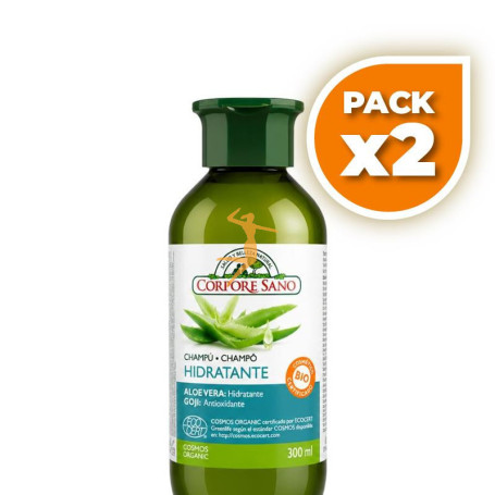 Pack 2x CHAMPÚ HIDRATANTE ECOCERT 300Ml. CORPORE SANO