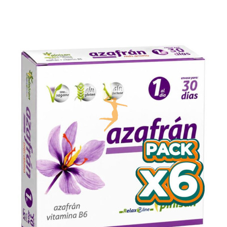 Pack 6x AZAFRÁN MÁS ÁNIMO 30 CÁPSULAS PINISAN