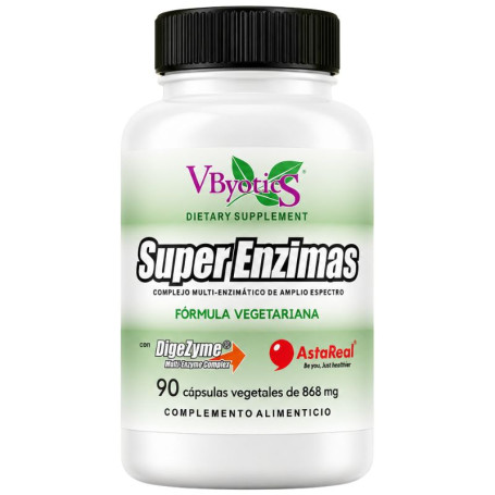 SUPER ENZIMAS VEGETALES CON DIGEZYME 90 CÁPSULAS VBYOTICS