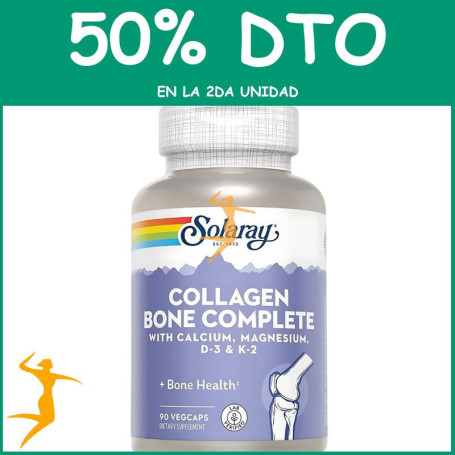 COLLAGEN BONE COMPLETE 90 CÁPSULAS VEGETALES SOLARAY Segunda unidad al 50%