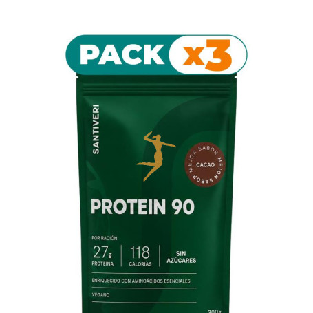 Pack 3x PROTEIN 90 CACAO 300G SANTIVERI
