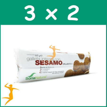 Pack 3x2 GALLETAS INTEGRALES CON SÉSAMO SORIA NATURAL