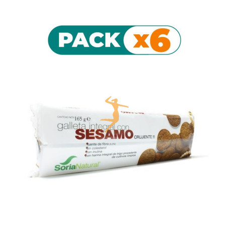 Pack 6x GALLETAS INTEGRALES CON SÉSAMO SORIA NATURAL