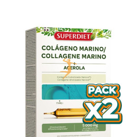 Pack 2x COLAGENO MARINO CON ACEROLA 20 AMPOLLAS SUPERDIET