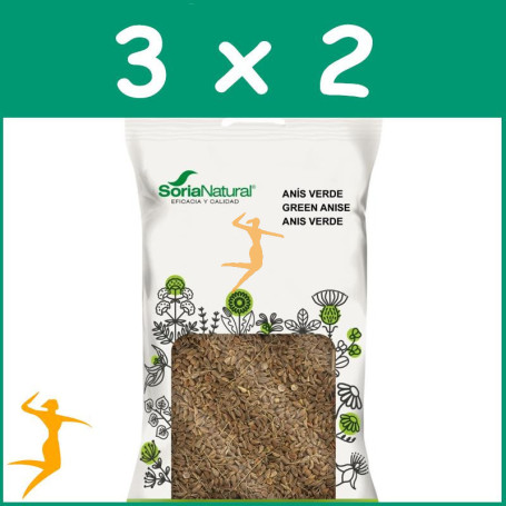 Pack 3x2 ANIS VERDE BOLSA 60Gr. SORIA NATURAL