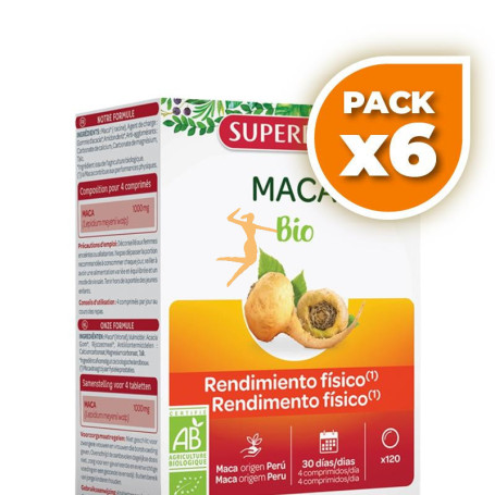 Pack 6x MACA BIO 120 COMPRIMIDOS SUPERDIET