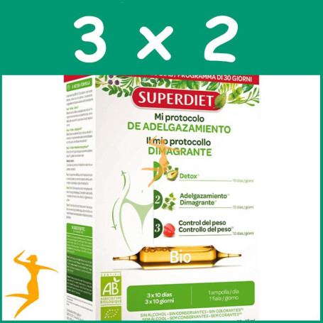 Pack 3x2 MI PROTOCOLO DE ADELGAZAMIENTO BIO 30 AMPOLLAS SUPERDIET