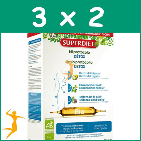 Pack 3x2 MI PROTOCOLO DETOX BIO 30 AMPOLLAS SUPERDIET