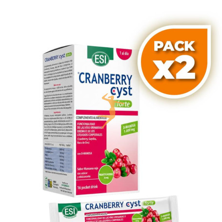 Pack 2x CRANBERRY CYST FORTE 16 SOBRES ESI