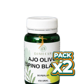 Pack 2x AJO + OLIVO + ESPINO BLANCO 90 PERLAS DIMEFAR