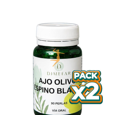 Pack 2x AJO + OLIVO + ESPINO BLANCO 90 PERLAS DIMEFAR