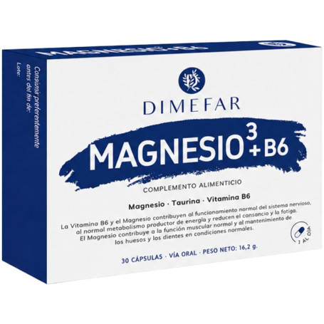 MAGNESIO³ + B6 30 CÁPSULAS DIMEFAR