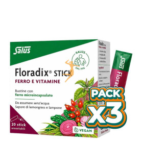 Pack 3x FLORADIX 20 STICKS SALUS