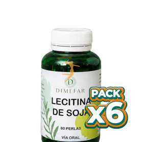 Pack 6x LECITINA DE SOJA 80 PERLAS DIMEFAR