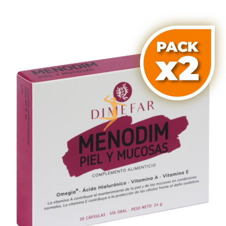 Pack 2x MENODIM PIEL Y MUCOSAS 30 CÁPSULAS DIMEFAR