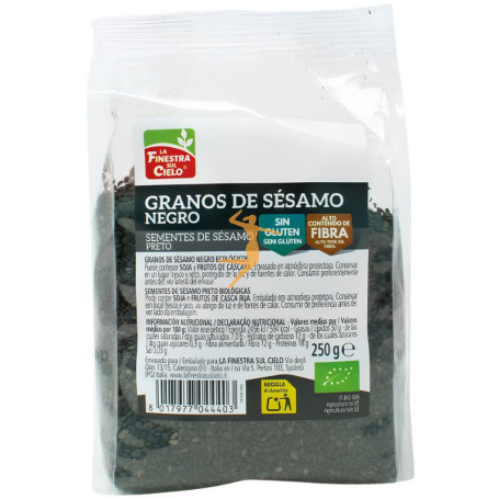 SEMILLAS DE SÉSAMO NEGRO BIO SIN GLUTEN 250G FINESTRA