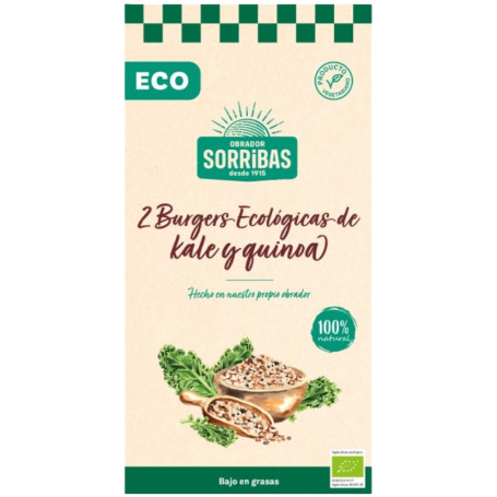 HAMBURGUESA DE KALE Y 3 QUINOAS 160G OBRADOR SORRIBAS