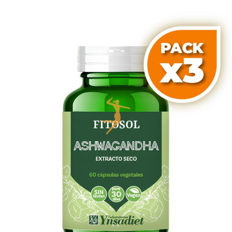 Pack 3x FITOSOL ASHWAGANDHA 60 CÁPSULAS YNSADIET