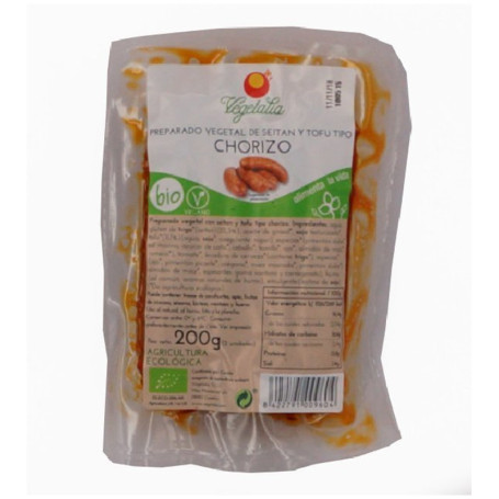 BIO CHORIZO VEGETAL TOFU Y SEITAN 200Gr. VEGETALIA