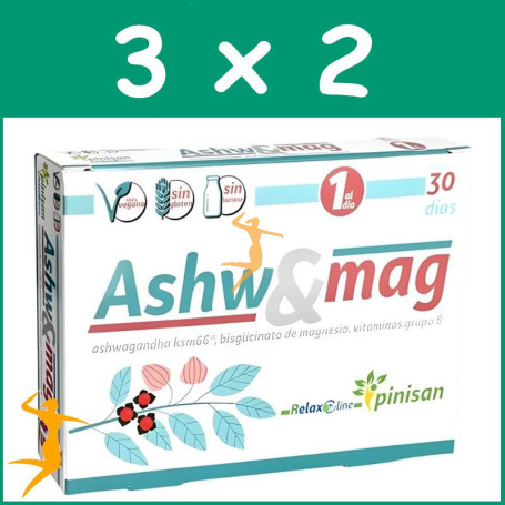 Pack 3x2 ASHW&MAG 30 CAPSULAS PINISAN