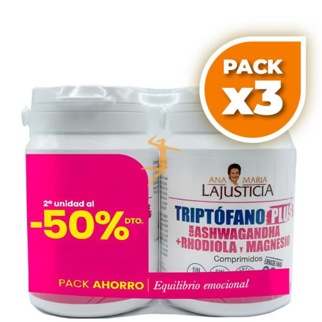Pack 3x PACK AHORRO TRIPTÓFANO PLUS 60 COMPRIMIDOS ANA MARÍA LAJUSTICIA