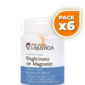 Pack 6x BISGLICINATO DE MAGNESIO 60 COMPRIMIDOS ANA MARÍA LAJUSTICIA