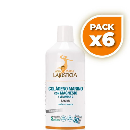 Pack 6x COLÁGENO MARINO+MAGNESIO+VIT C CEREZA 1LT ANA MARÍA LAJUSTICIA