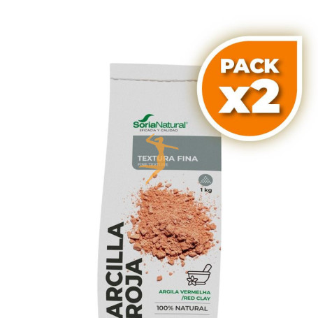 Pack 2x ARCILLA ROJA TEXTURA FINA 1KG SORIA NATURAL