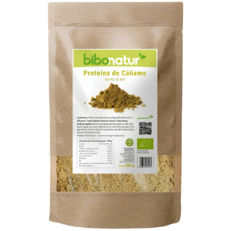 PROTEÍNA DE CÁÑAMO EN POLVO ECO 200G BIBONATUR