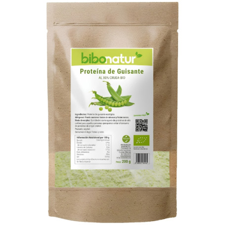 PROTEÍNA DE GUISANTE AL 80% ECO 200G BIBONATUR