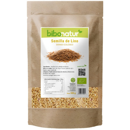 SEMILLAS DE LINO DORADO ECO 500G BIBONATUR