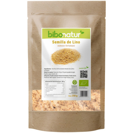SEMILLAS DE LINO DORADO TRITURADO ECO 250G BIBONATUR
