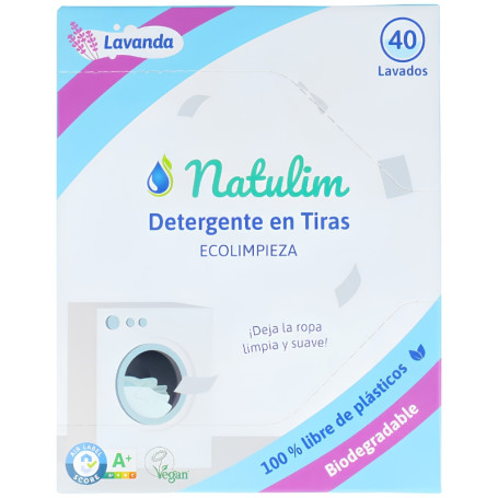 DETERGENTE EN TIRAS AROMA LAVANDA 40 LAVADOS NATULIM