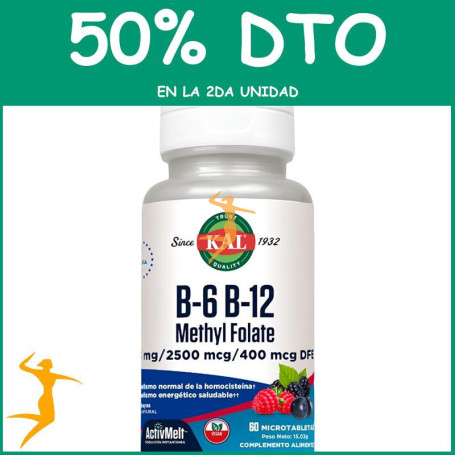 B6/B12 METHYL FOLATE (HOMOCISTEIN) 60 MICROCOMPRIMIDOS KAL OFERTA 2 UD