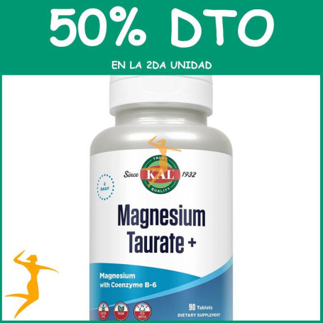 MAGNESIUM TAURATE 400MG + B6 90 COMPRIMIDOS KAL OFERTA 2 UD