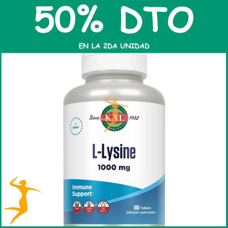 L-LYSINE 1000MG 100 COMPRIMIDOS KAL OFERTA 2 UD