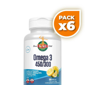 Pack 6x OMEGA 3 450/300 120 PERLAS KAL