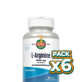 Pack 6x L-ARGININE A/R 1000MG 120 COMPRIMIDOS KAL