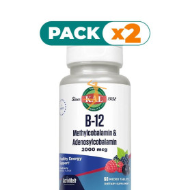 Pack 2x B12 METHYLCOBALAMIN & ADENOSYLCOBALAMIN 60 MICROCOMPRIMIDOS KAL