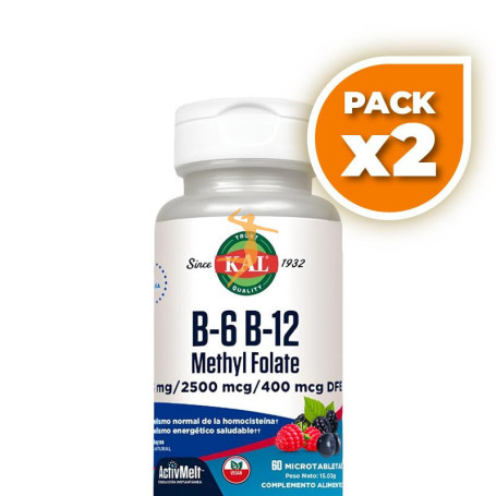 Pack 2x B6/B12 METHYL FOLATE (HOMOCISTEIN) 60 MICROCOMPRIMIDOS KAL