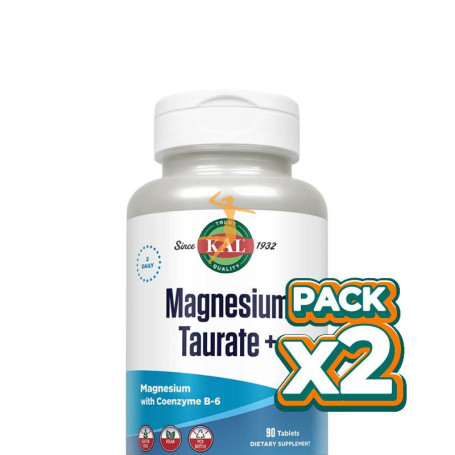 Pack 2x MAGNESIUM TAURATE 400MG + B6 90 COMPRIMIDOS KAL