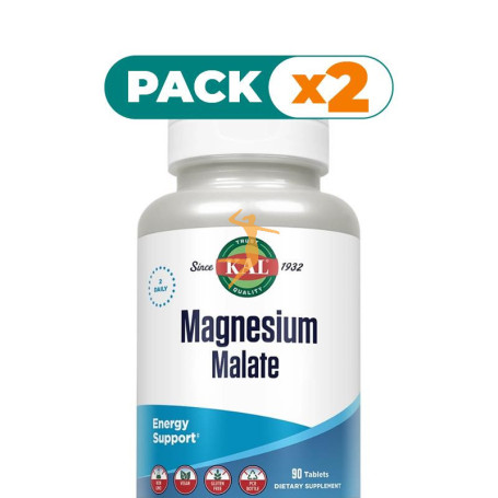Pack 2x MAGNESIUM MALATE 400MG 90 COMPRIMIDOS KAL
