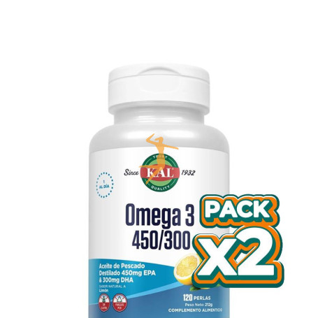 Pack 2x OMEGA 3 450/300 120 PERLAS KAL