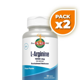 Pack 2x L-ARGININE A/R 1000MG 120 COMPRIMIDOS KAL