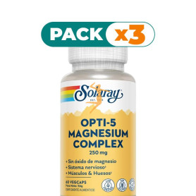 Pack 3x OPTI-5 MAGNESIUM COMPLEX 60 CÁPSULAS VEGETALES SOLARAY